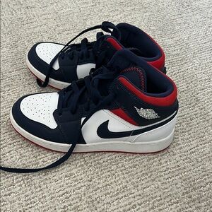 Nike Blue and White Sneakers High-Top Design